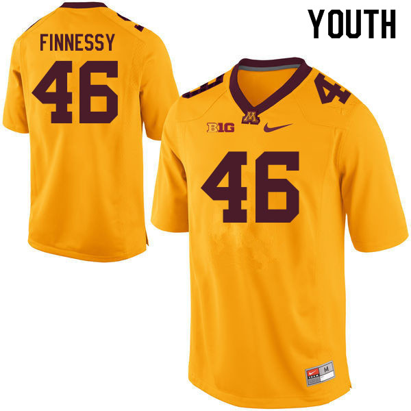 Youth #46 Lucas Finnessy Minnesota Golden Gophers College Football Jerseys Sale-Gold - Click Image to Close